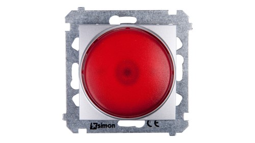 Simon 54 Sygnalizator świetlny LED czerwone światło srebrny mat DSS2.01/43