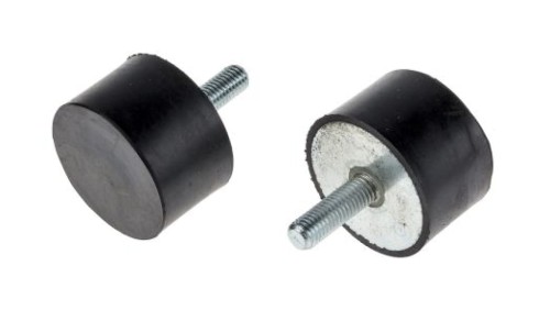 Nóżka z gwintem, M10, Ø 50mm, materiał: Guma naturalna 60Shore A, RS PRO