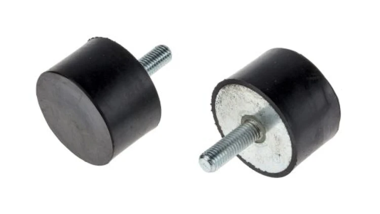Nóżka z gwintem, M10, Ø 50mm, materiał: Guma naturalna 60Shore A, RS PRO