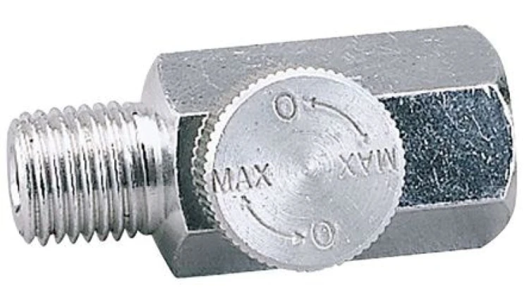 Regulator przepływu, 1/4 cala, żeńska, 1/4 cala, RS PRO, materiał: Stal