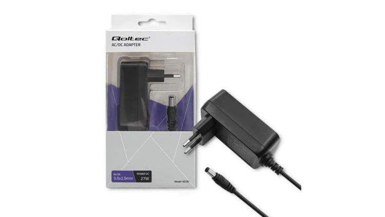 Qoltec Zasilacz wtyczkowy 27W 9V 3A 5.5*2.5