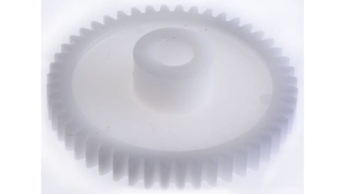 Koło zębate walcowe, moduł: 1, l.zębów: 48, śr. piasty: 16mm, śr. otworu: 8mm, POM