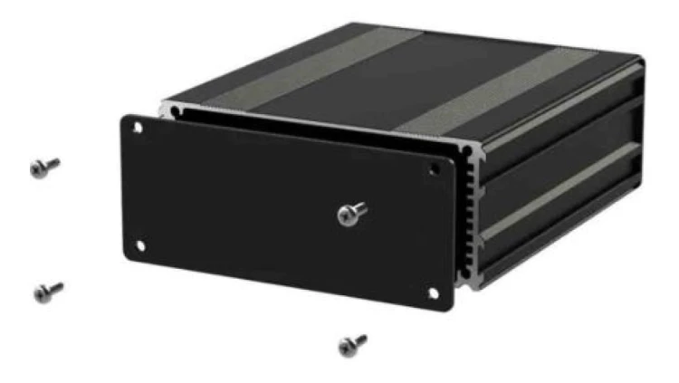 Obudowa urządzeń elektronicznych, Aluminium, Czarny, 220 x 108.5 x 45mm, RS PRO