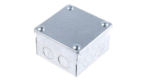 Puszka zaciskowa, Stal Galwanizowany 8 Knockouts 75mm x 75 mm x 50mm RS PRO