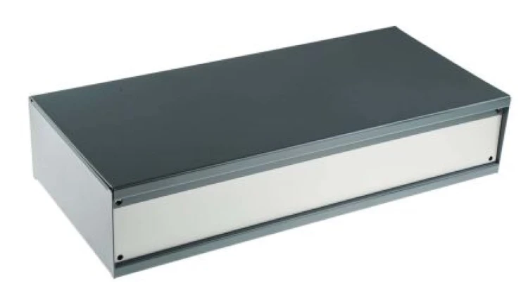 Obudowa urządzeń elektronicznych, Aluminium, stal, Szary, 432 x 200 x 88mm, RS PRO