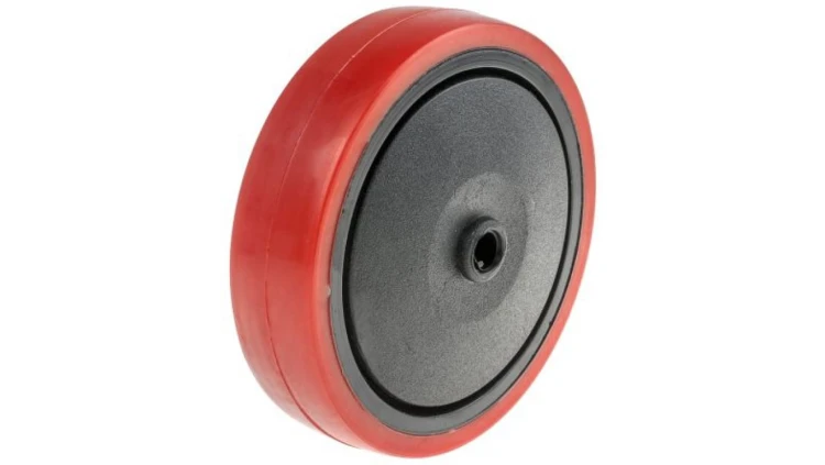 Kółko do wózka, Lite, PUR, Pomarańczowy, obc.: 150kg, śred.: 125mm, szer.: 30mm