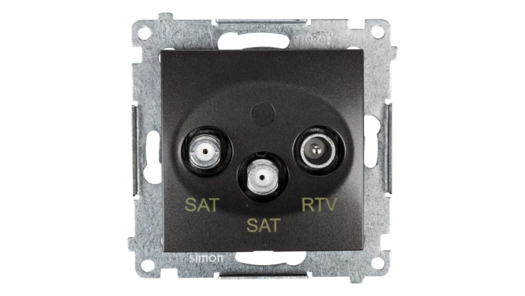 Simon 54 Gniazdo antenowe SAT/SAT/RTV końcowe antracyt DASK2.01/48