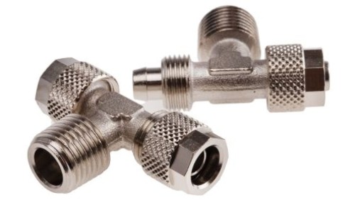 Adapter gwintowany teowy typu gwint – rura, seria: 1200, 15 barów