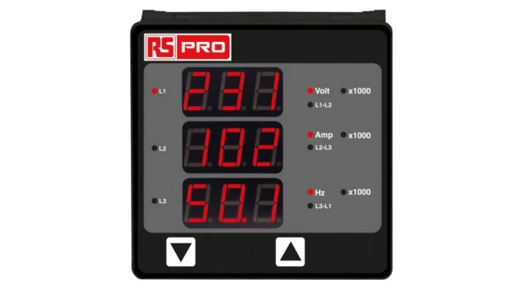 Cyfrowy miernik panelowy wielofunkcyjny, 5 (Current) A, 500 (AC RMS Input Voltage) V, 500 (Secondary Input Voltage) V,