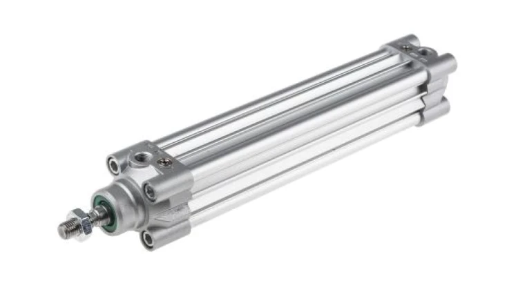 Siłownik profilowy, dwustronnego działania, CDEM Ø 32mm, skok 160mm, z amortyzacją elastyczną, RS PRO
