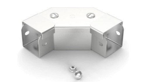 Kątownik poziomy do koryt kablowych Stal nierdzewna 304 Zatyczka przednia wygięta pod kątem 90 75 x 75mm RS PRO