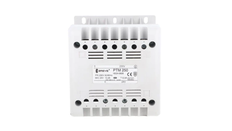 Transformator 1-fazowy bezpieczeństwa PTM 250 230/ 24V 10,4A, na szynę DIN, IP21, Ta 40, 16024-9928