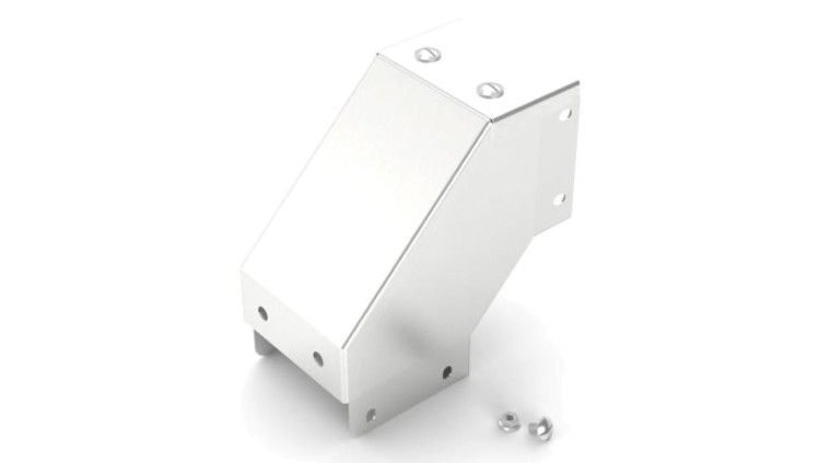 Pokrywa zewnętrzna do koryt kablowych Stal nierdzewna 304 Zatyczka wygięta na zewnątrz pod kątem 90 50 x 50mm RS PRO