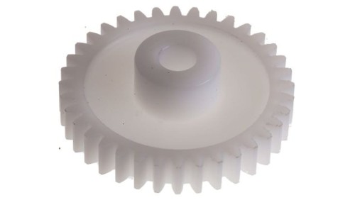 Koło zębate walcowe, moduł: 1, l.zębów: 36, śr. piasty: 14mm, śr. otworu: 6mm, POM