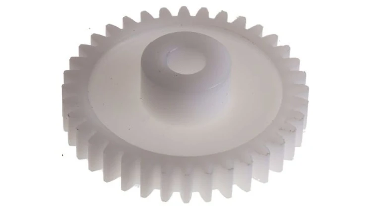 Koło zębate walcowe, moduł: 1, l.zębów: 36, śr. piasty: 14mm, śr. otworu: 6mm, POM