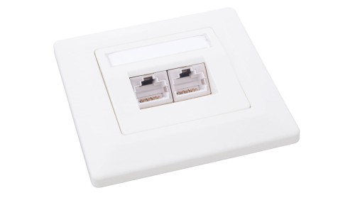 Gniazdko Solarix CAT5E STP 2 x RJ45 podtynkowe białe SX9-2-5E-STP-WH