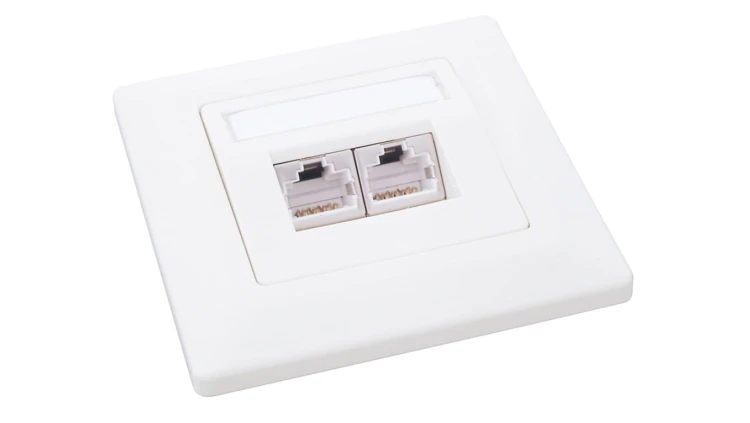 Gniazdko Solarix CAT5E STP 2 x RJ45 podtynkowe białe SX9-2-5E-STP-WH