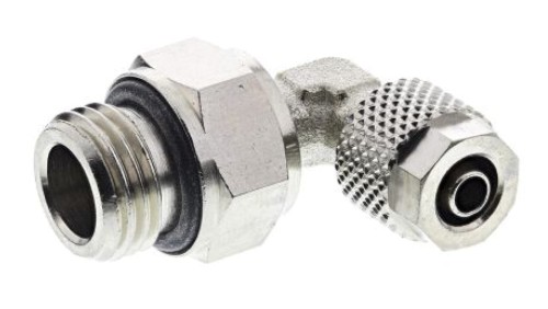 Złącze kątowe gwint G 1/4 męskie, Wciskane 6 mm RS PRO