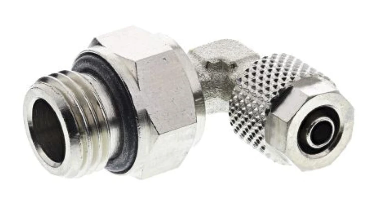 Złącze kątowe gwint G 1/4 męskie, Wciskane 6 mm RS PRO