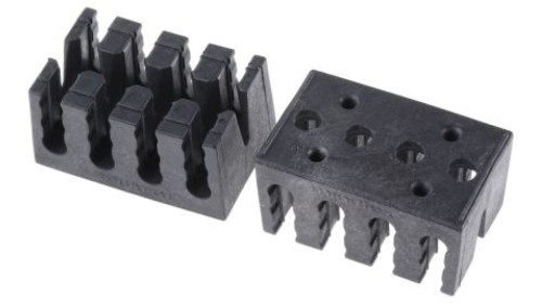 Uchwyt kablowy, l. otworów: 4, 40 x 25mm, Czarny, Nylon 66