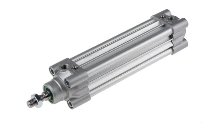 Siłownik profilowy, dwustronnego działania, CDEM Ø 32mm, skok 100mm, z amortyzacją elastyczną, RS PRO
