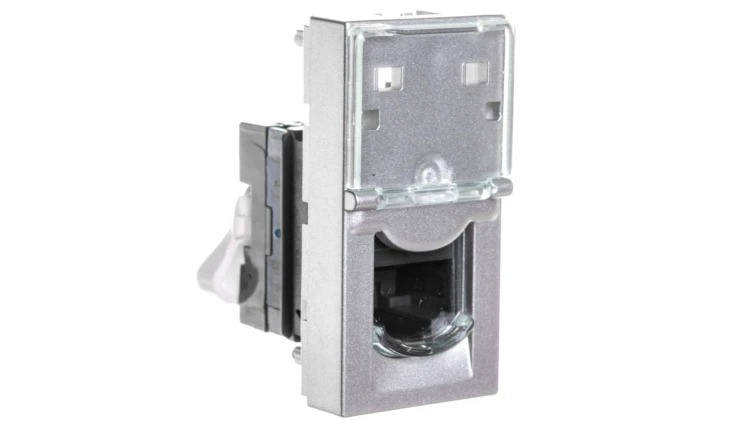MOSAIC Gniazdo komputerowe pojedyncze RJ45 kat.6 UTP aluminium 079461