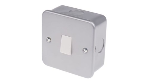 Włącznik światła, 6A, 240V, 1-przyciskowy, 1-biegunowy, IP20, RS PRO