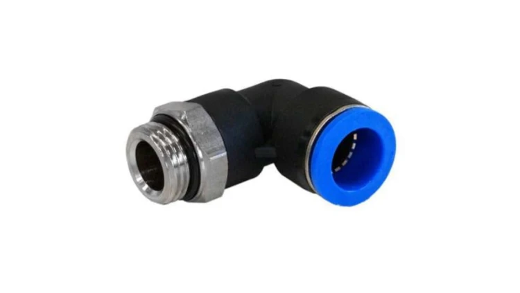 Obrotowa złączka pośrednia kolankowa gwint R 1/4 męskie, Wciskane 4 mm RS PRO