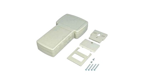Obudowa do urządzeń przenośnych, IP54, 210 x 110 x 41mm, materiał: ABS, kolor: Szary, z miejscem na wyświetlacz, z