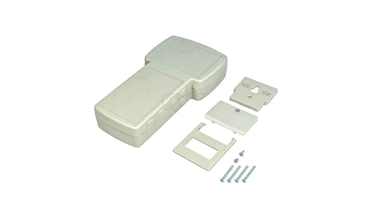 Obudowa do urządzeń przenośnych, IP54, 210 x 110 x 41mm, materiał: ABS, kolor: Szary, z miejscem na wyświetlacz, z