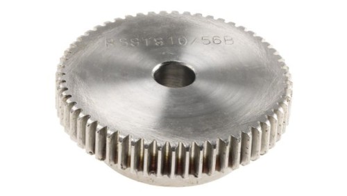 Koło zębate walcowe, moduł: 1, l.zębów: 56, śr. piasty: 40mm, śr. otworu: 10mm, Stal nierdzewna