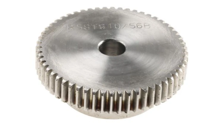 Koło zębate walcowe, moduł: 1, l.zębów: 56, śr. piasty: 40mm, śr. otworu: 10mm, Stal nierdzewna