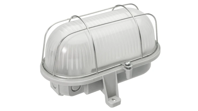 Oprawa kanałowa OVAL-7063T, E27, 75W, biała-polipropylen, klosz matowy-poliwęglan, IP44, IK10, siatka metalowa A1210-MP