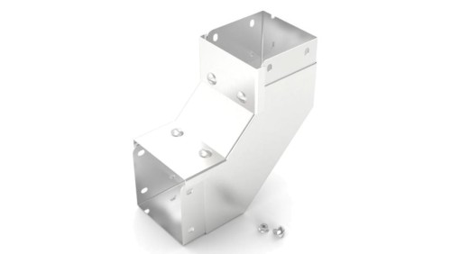 Pokrywa do koryt kablowych Stal nierdzewna 304 Zatyczka wewnętrzna wygięta pod kątem 90 75 x 75mm RS PRO