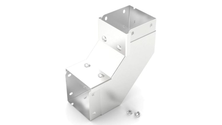 Pokrywa do koryt kablowych Stal nierdzewna 304 Zatyczka wewnętrzna wygięta pod kątem 90 75 x 75mm RS PRO