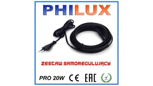 Kabel grzejny samoregulujący z wtyczką PRO 20W/m /1mb/