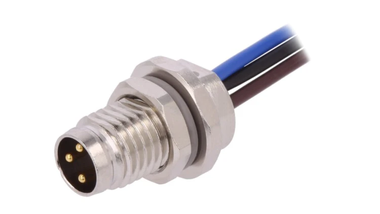 Złącze okrągłe M8 męskie proste 3pin 60V 0,2m T4070014031-001