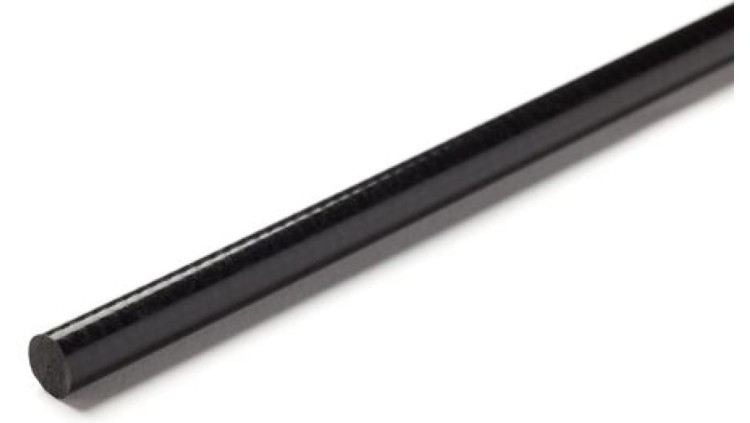 Pręt z plastiku wzmacnianego włóknem szklanym GRP, Ø 30mm x 1m, kolor: Czarny