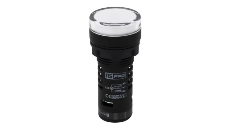 Lampka kontrolna w komplecie z układem testowym, Ø 22mm, IP65, RS PRO