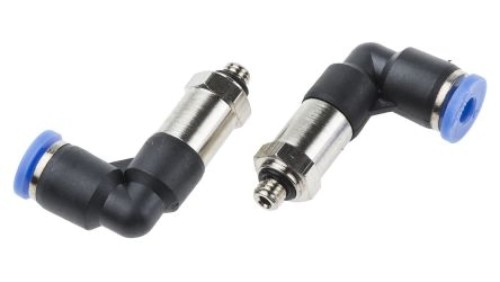 Złącze kątowe gwint M5 męskie, Wciskane 4 mm RS PRO