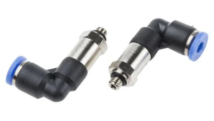 Złącze kątowe gwint M5 męskie, Wciskane 4 mm RS PRO