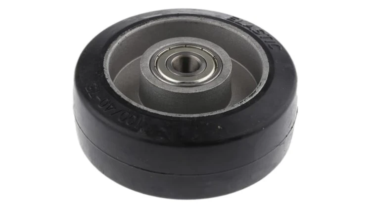 Kółko do wózka, Lite, Guma, Czarny, obc.: 160kg, śred.: 100mm, szer.: 40mm