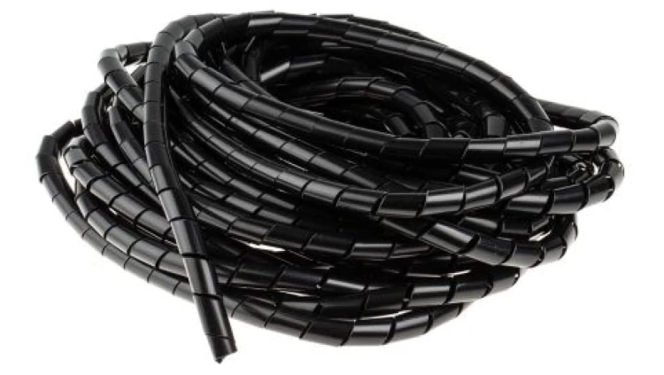 Opaska spiralna, Ø , Ø Maximum of 15mm, materiał: Nylonowy, kolor: Czarny, RS PRO 811-7709 /10szt./