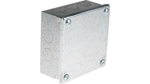 Puszka zaciskowa, Stal Galwanizowany 5 Knockouts 100mm x 100 mm x 50mm RS PRO