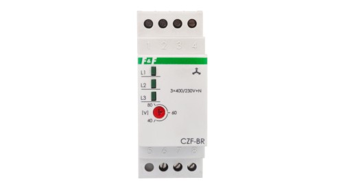 Przekaźnik zaniku i asymetri faz 10A 1P 4sek 40-80V CZF-BR