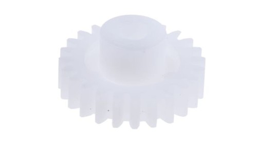 Koło zębate walcowe, moduł: 1, l.zębów: 24, śr. piasty: 11.7mm, śr. otworu: 5mm, POM