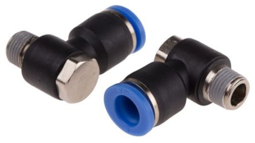 Złącze kątowe gwint R 1/8 męskie, Wciskane 8 mm RS PRO