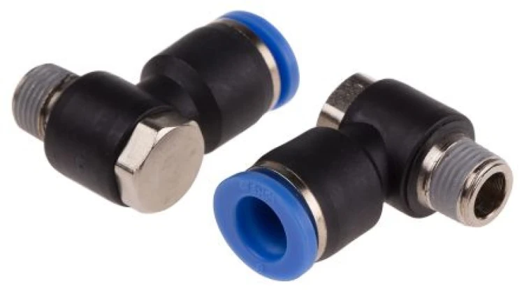 Złącze kątowe gwint R 1/8 męskie, Wciskane 8 mm RS PRO