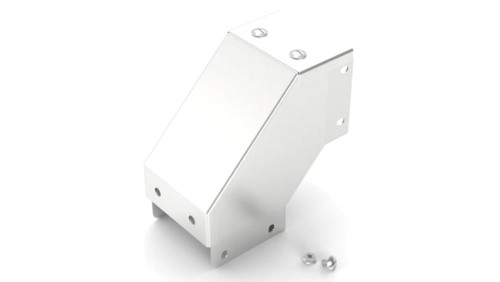 Pokrywa do koryt kablowych Stal nierdzewna 304 Zatyczka wygięta na zewnątrz pod kątem 90 75 x 75mm RS PRO