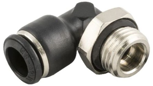 Obrotowa złączka pośrednia kolankowa gwint R 3/8 męskie, Wciskane 8 mm RS PRO